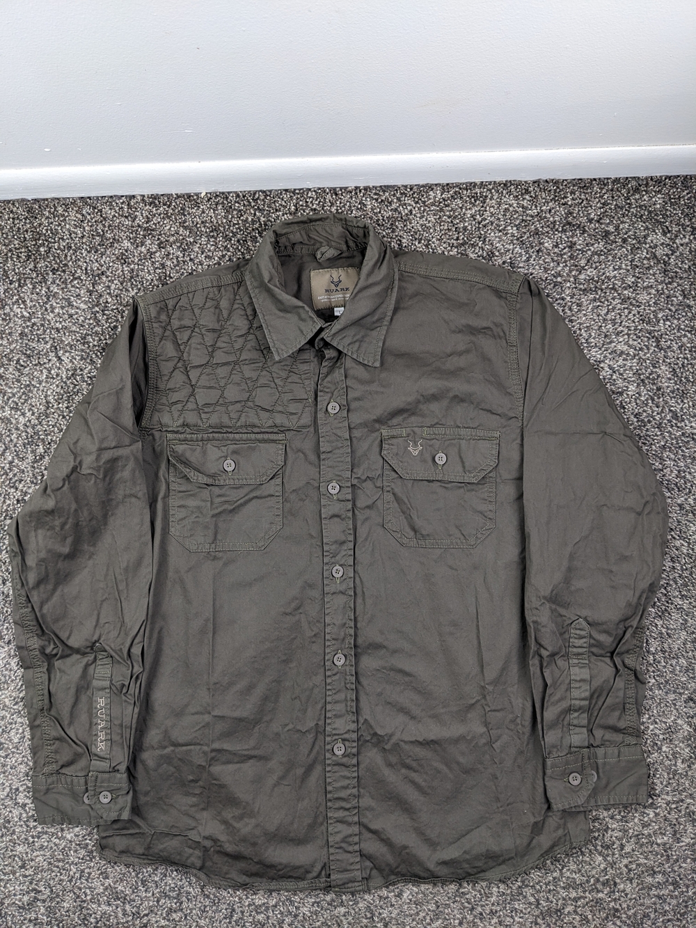 Ruark Hunter Shirt East African Expedition Wear L/S Button Up Green Mens Large